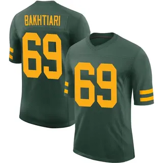 Packers #69 David Bakhtiari Nike Home Game Jersey Medium Fir Green